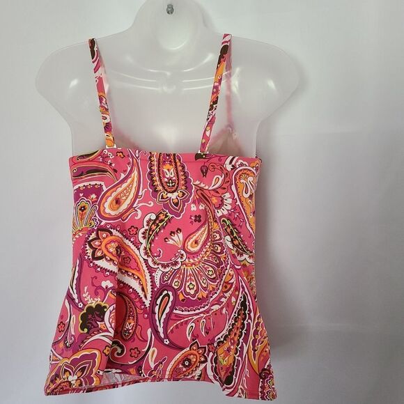 Land's End Paisley Underwire Tankini Swim Top‎ sz 6 - Picture 3 of 6